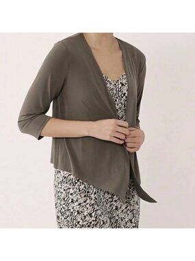 NEW Kim & Co Olive Brazil Knit Open Front Cardigan - Small